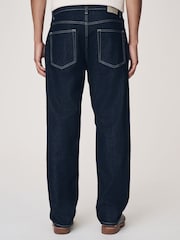 Dark Indigo Rinse Straight Fit Vintage Wash Denim Jeans - Image 3 of 13