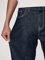 Dark Indigo Rinse Straight Fit Vintage Wash Denim Jeans - Image 5 of 13