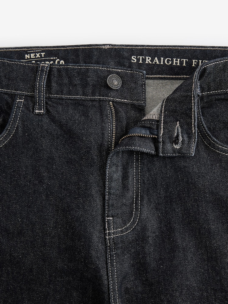 Dark Indigo Rinse Straight Fit Vintage Wash Denim Jeans - Image 9 of 13