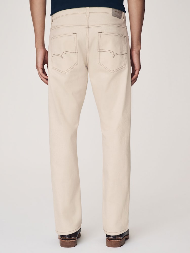Ecru White Slim Fit Vintage Wash Denim Jeans - Image 3 of 12