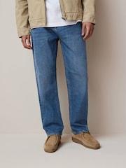 Light Blue Straight Fit Signature Belted Jeans - Image 1 of 10