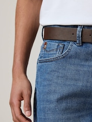 Light Blue Straight Fit Signature Belted Jeans - Image 4 of 10