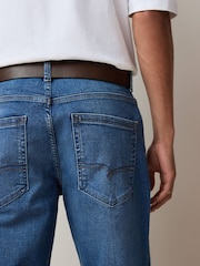 Light Blue Straight Fit Signature Belted Jeans - Image 5 of 10
