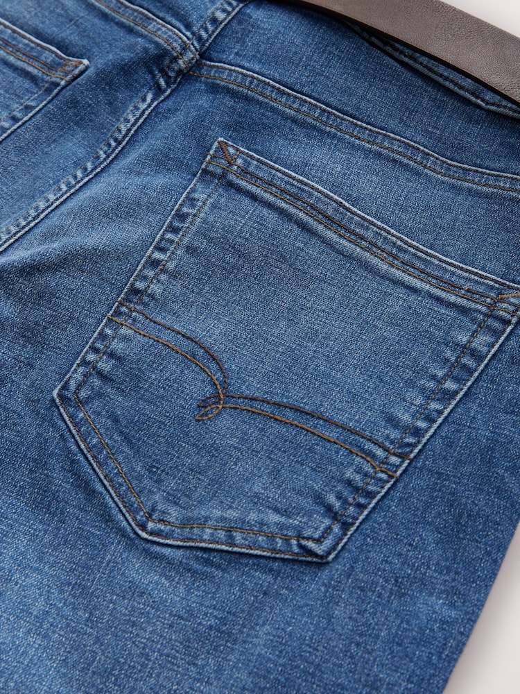 Light Blue Straight Fit Signature Belted Jeans - Image 8 of 10