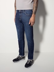 Dark Blue Slim Fit Lightweight Stretch Denim Jeans - Image 1 of 11
