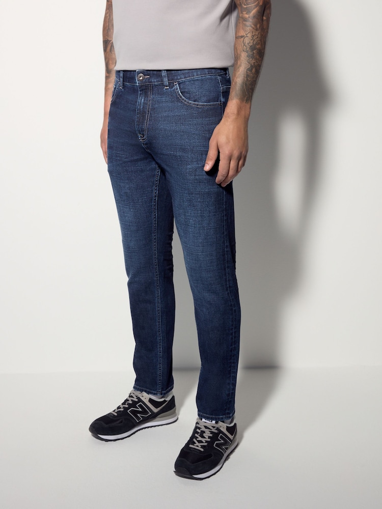 Dark Blue Slim Fit Lightweight Stretch Denim Jeans - Image 1 of 11