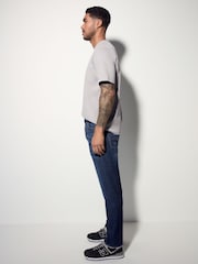 Dark Blue Slim Fit Lightweight Stretch Denim Jeans - Image 4 of 11