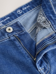 Blue Indigo Rinse Slim Fit Lightweight Stretch Denim Jeans - Image 3 of 5