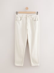 Ecru White Regular Tapered Fit Signature Lightweight Cotton Linen Jeans - Image 5 of 9