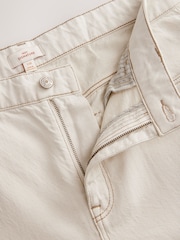 Ecru White Regular Tapered Fit Signature Lightweight Cotton Linen Jeans - Image 7 of 9