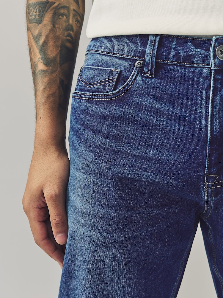 Blue Straight Fit Lightweight Motion Flex Denim Jeans - Image 6 of 12