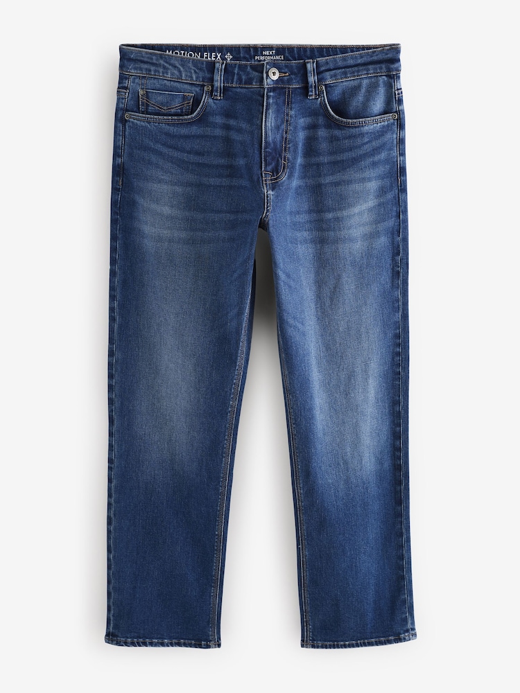 Blue Straight Fit Lightweight Motion Flex Denim Jeans - Image 8 of 12