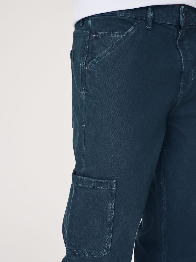 Dark Blue Denim Cargo Jeans - Image 8 of 13