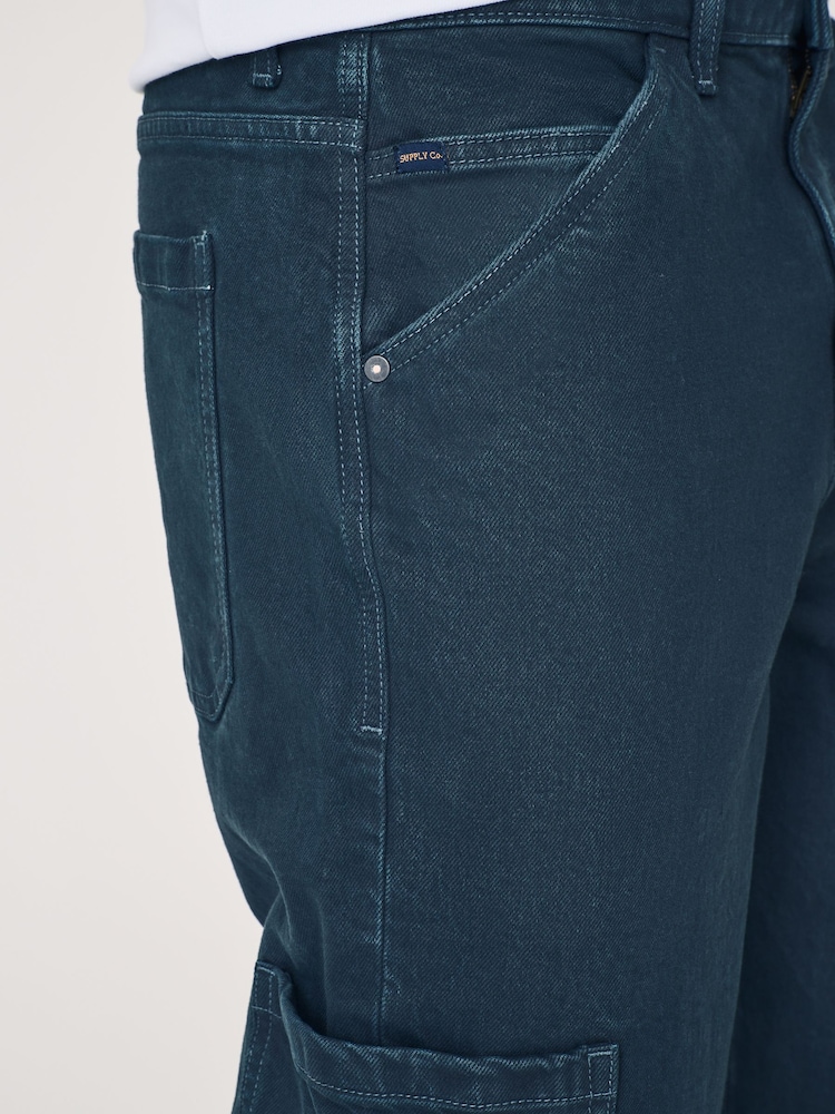 Dark Blue Denim Cargo Jeans - Image 9 of 13