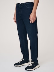 Blue Dark Ink Regular Tapered Fit Vintage Wash Denim Jeans - Image 1 of 13