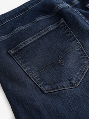 Blue Dark Ink Regular Tapered Fit Vintage Wash Denim Jeans - Image 10 of 13