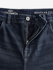 Blue Dark Ink Regular Tapered Fit Vintage Wash Denim Jeans - Image 11 of 13