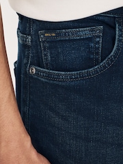 Blue Dark Ink Regular Tapered Fit Vintage Wash Denim Jeans - Image 7 of 13