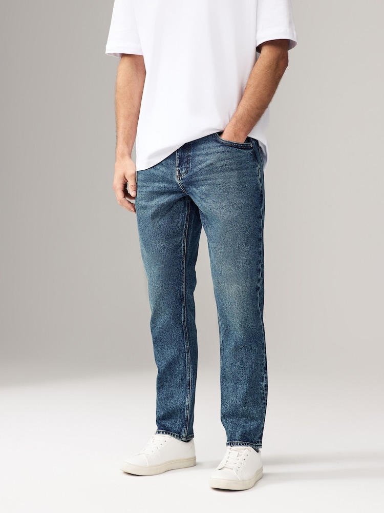 Синий - Зауженный крой - Vintage Wash Denim Jeans - Image 1 of 11