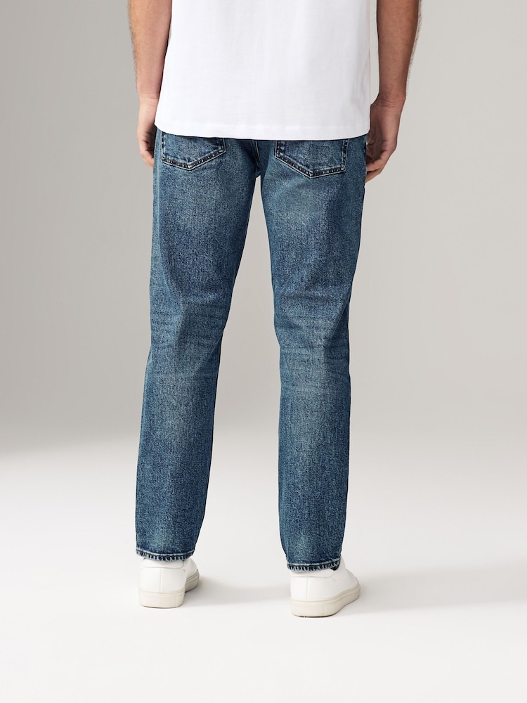 Blue Slim Fit Vintage Wash Denim Jeans - Image 4 of 11