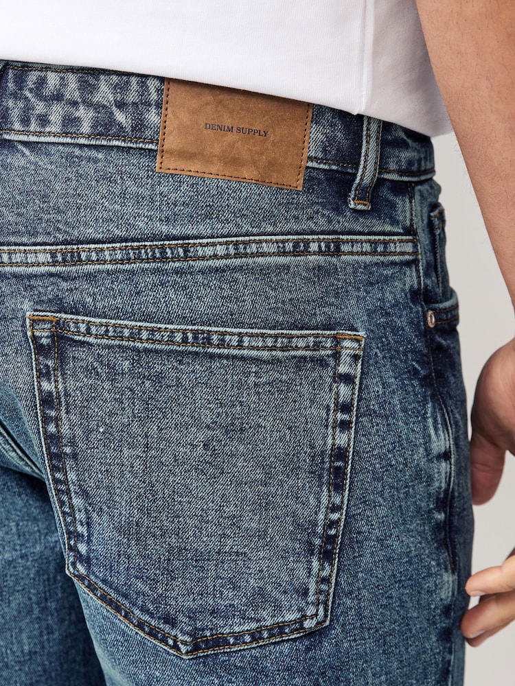 Blue Slim Fit Vintage Wash Denim Jeans - Image 6 of 11