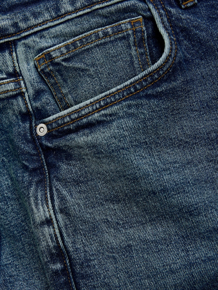 Blue Slim Fit Vintage Wash Denim Jeans - Image 9 of 11