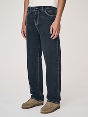 Washed Black Relaxed Fit Vintage Wash Denim Jeans - Image 1 of 12
