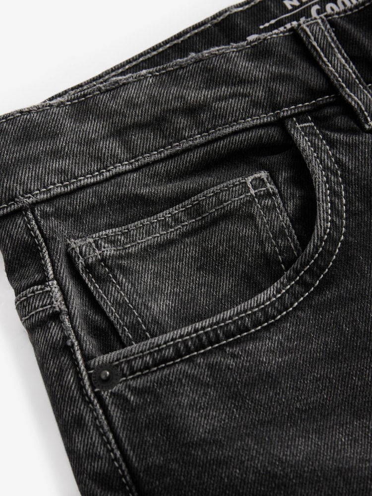Washed Black Relaxed Fit Vintage Wash Denim Jeans - Image 10 of 12