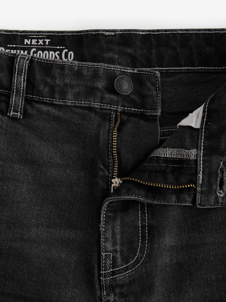 Washed Black Relaxed Fit Vintage Wash Denim Jeans - Image 9 of 12