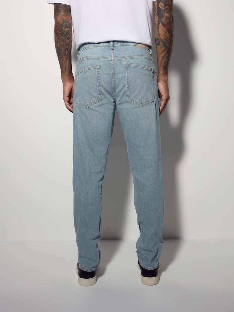 Blue Pale Slim Fit Vintage Wash Denim Jeans - Image 3 of 11