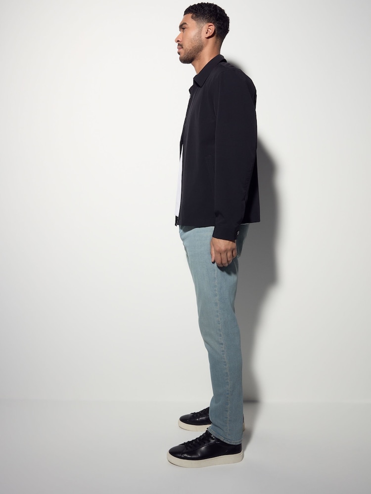 Blue Pale Slim Fit Vintage Wash Denim Jeans - Image 4 of 11