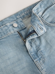 Голубой бледный - Зауженный крой - Vintage Wash Denim Jeans - Image 9 of 11