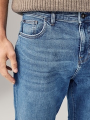 Blue Mid Regular Tapered Fit Vintage Wash Denim Jeans - Image 5 of 12
