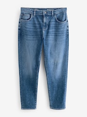Blue Mid Regular Tapered Fit Vintage Wash Denim Jeans - Image 7 of 12