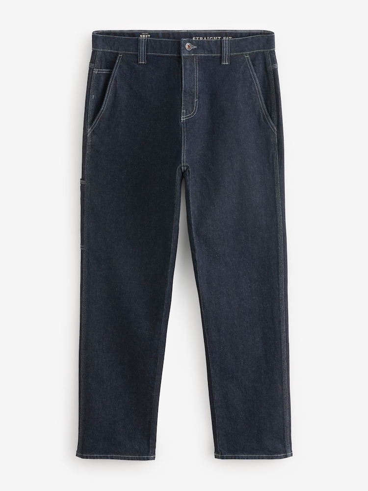 Blue Indigo Rinse Denim Carpenter Jeans - Image 10 of 12