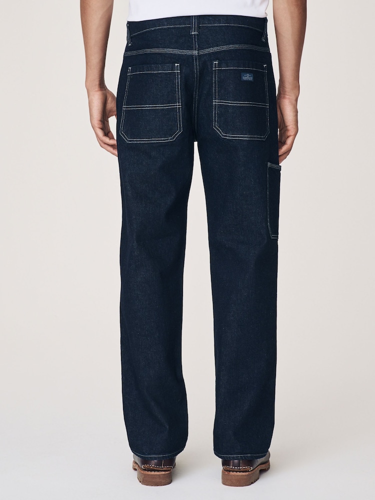 Blue Indigo Rinse Denim Carpenter Jeans - Image 4 of 12