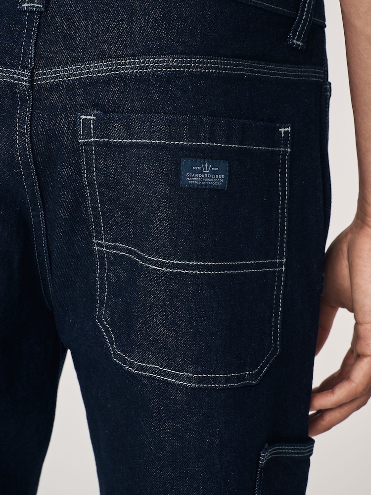Blue Indigo Rinse Denim Carpenter Jeans - Image 6 of 12