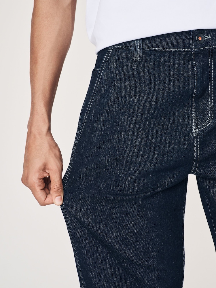 Blue Indigo Rinse Denim Carpenter Jeans - Image 7 of 12