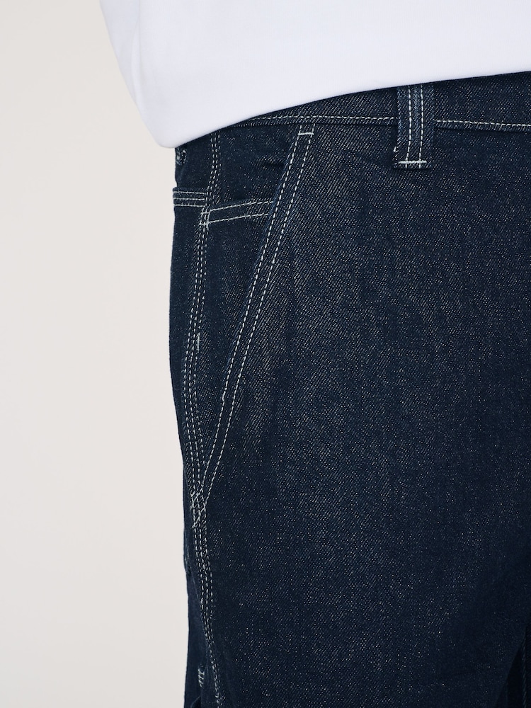 Blue Indigo Rinse Denim Carpenter Jeans - Image 8 of 12