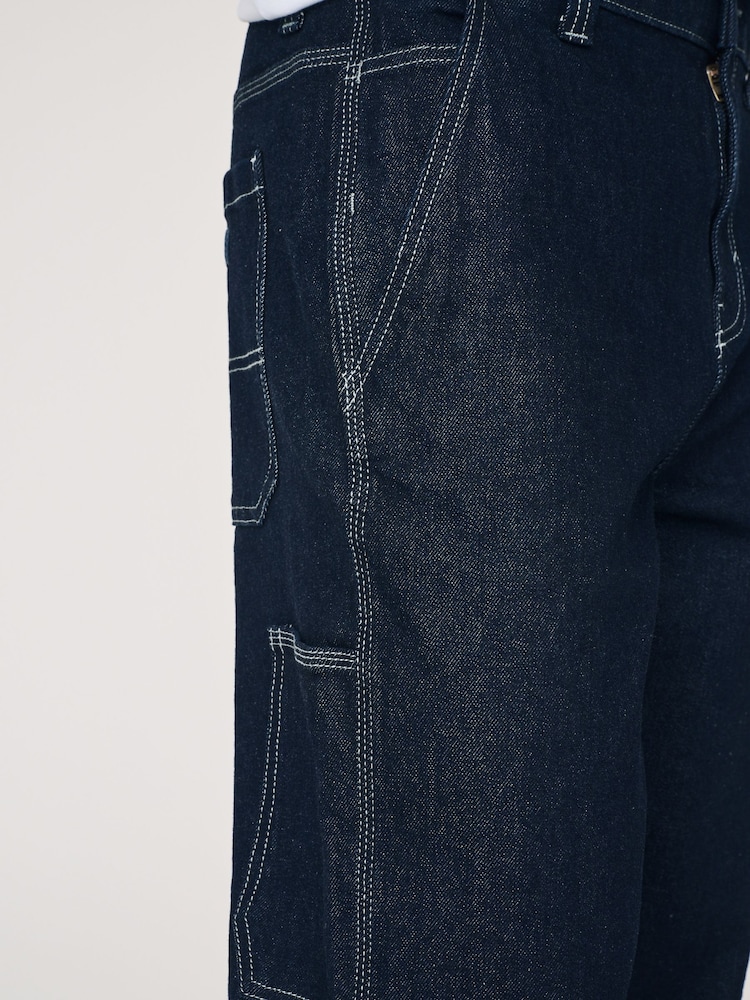 Blue Indigo Rinse Denim Carpenter Jeans - Image 9 of 12