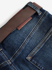 Blue Mid Indigo Slim Fit Belted Motionflex Jeans - Image 11 of 12