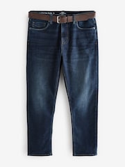 Blue Mid Indigo Slim Fit Belted Motionflex Jeans - Image 8 of 12