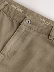 Mushroom Brown Regular Tapered Fit Soft Touch Chino Style Denim Jeans - Image 11 of 12