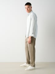 Mushroom Brown Regular Tapered Fit Soft Touch Chino Style Denim Jeans - Image 3 of 12