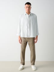 Mushroom Brown Regular Tapered Fit Soft Touch Chino Style Denim Jeans - Image 4 of 12