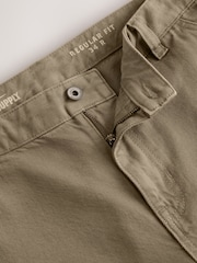 Mushroom Brown Regular Tapered Fit Soft Touch Chino Style Denim Jeans - Image 9 of 12