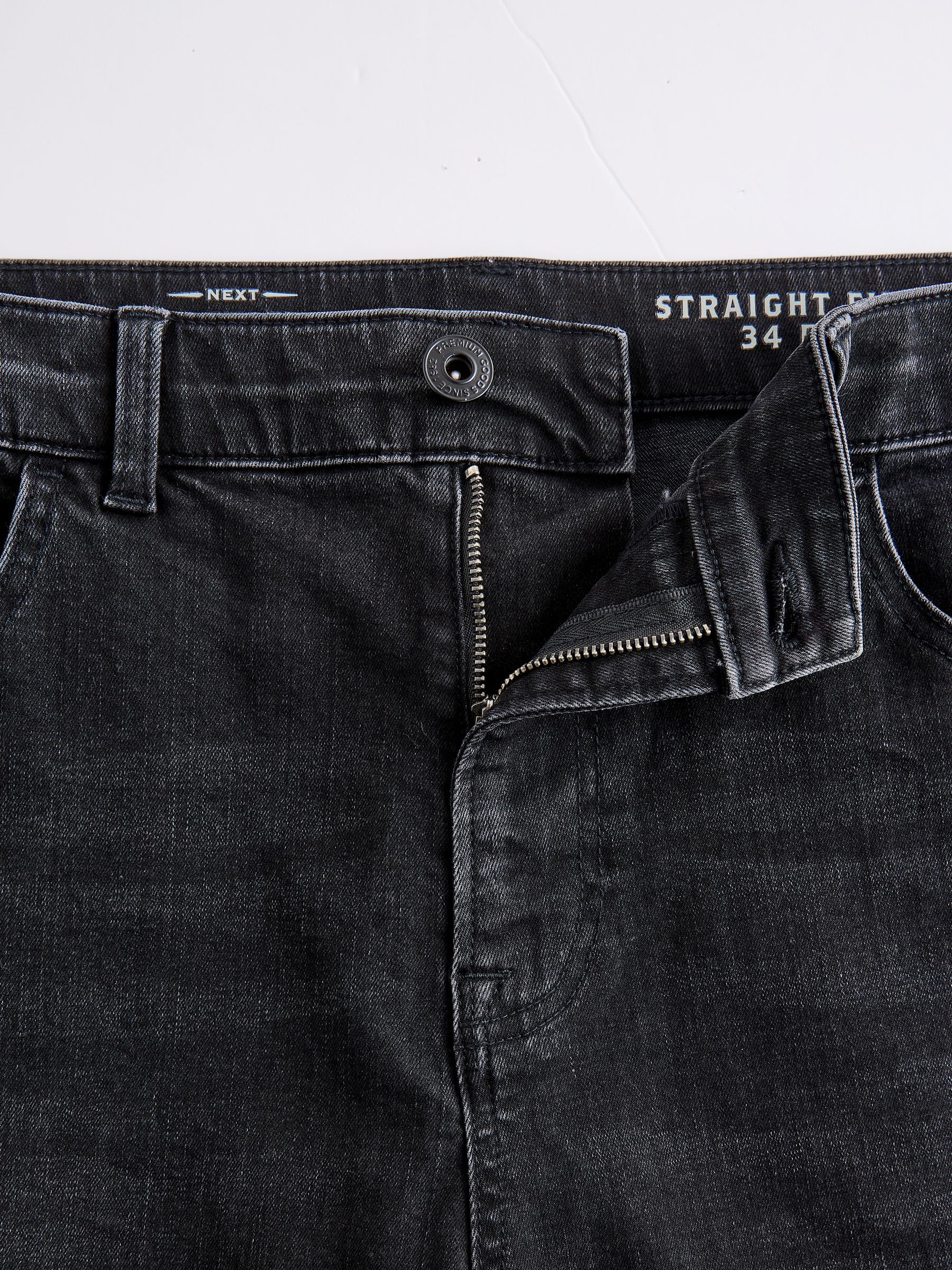 Buy Black Washed Single Straight Fit Classic Stretch Jeans
