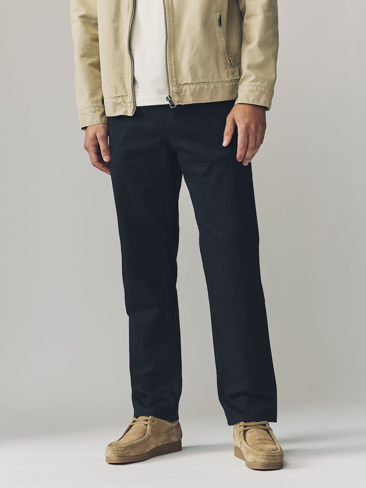 Navy Single Straight Fit Classic Stretch Jeans - Image 1 of 10 Navy Single Straight Fit Classic Stretch Jeans - Image 1 of 10