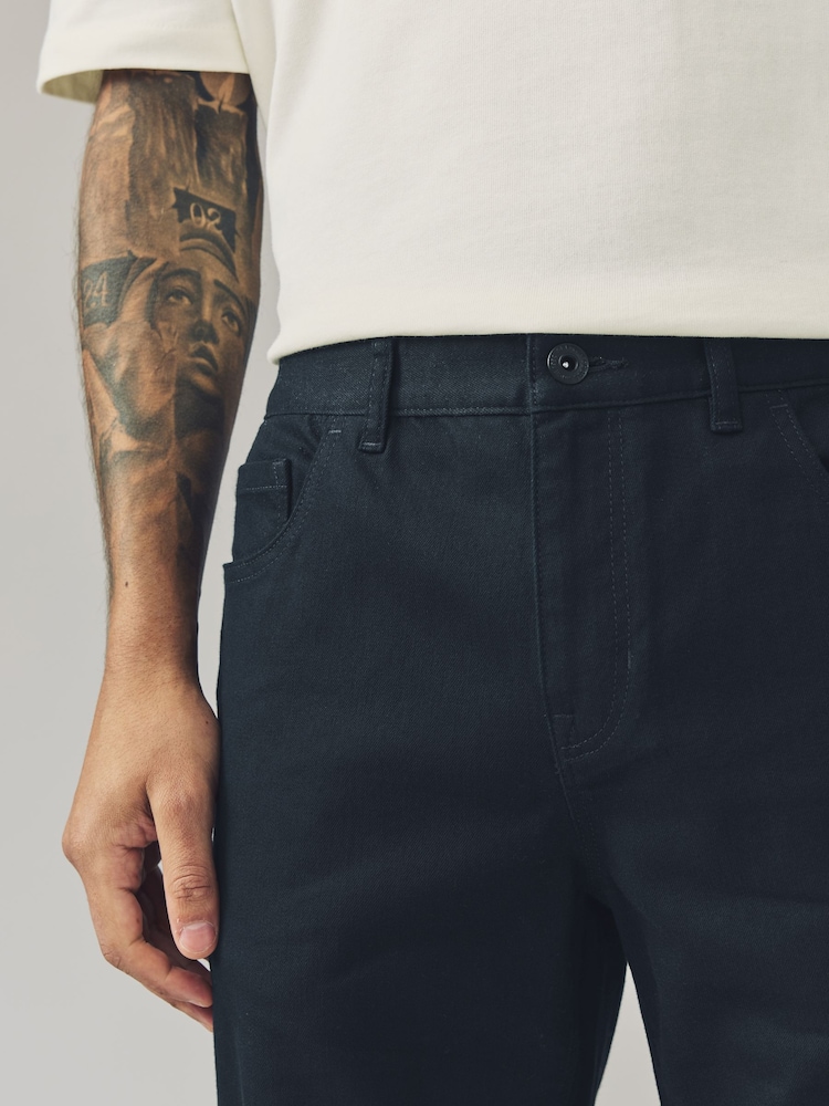 Navy Straight Fit Forever Colour Classic Stretch Jeans - Image 4 of 9