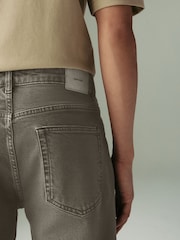 Olive Green Straight Fit Vintage Wash Denim Jeans - Image 5 of 12